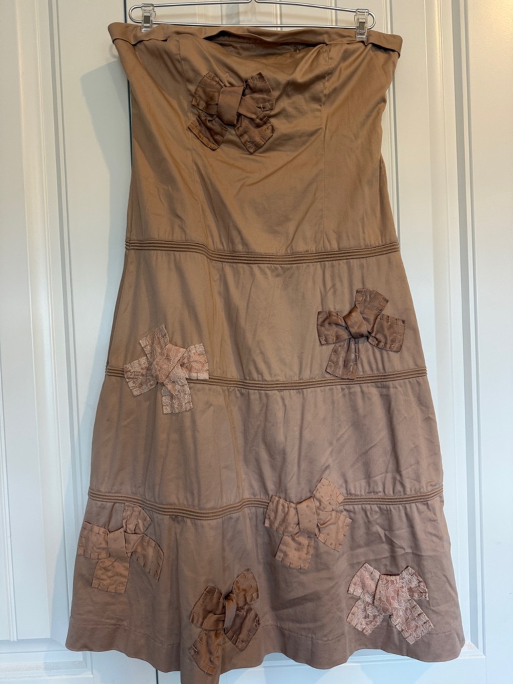 Odille Blush Strapless Dress with Bow Accents